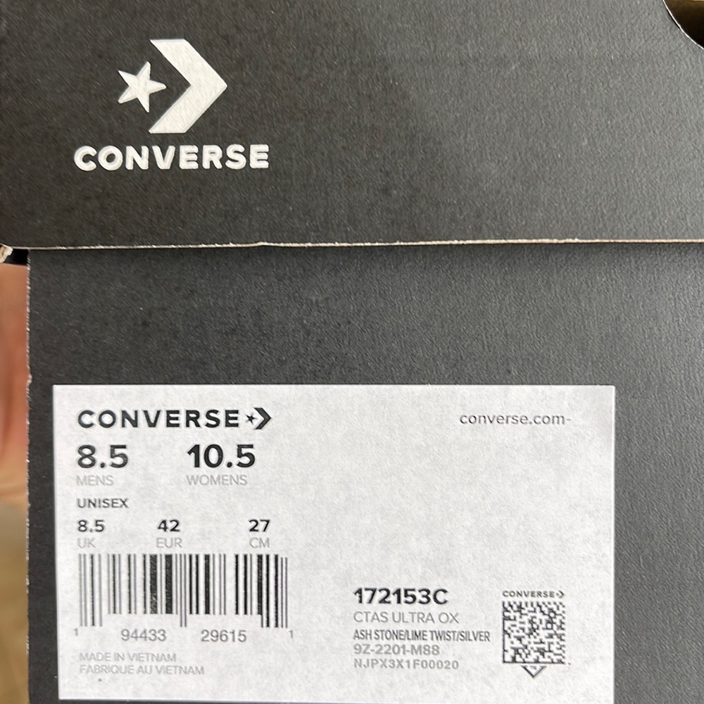 Converse 172153C
CTAS ULTRA OX
ASH STONE/LIME TWIST/SILVER
Men’s sneakers - Picture 15 of 16